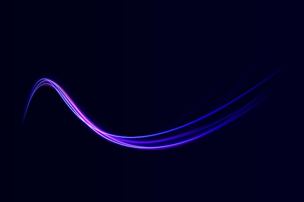 Espirales de color radial Movimiento de velocidad de aceleración en la carretera nocturna Fondo brillante Líneas en forma de cometa sobre un fondo oscuro