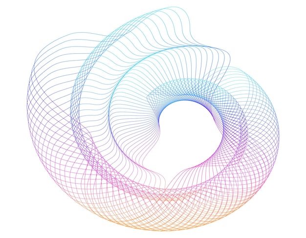 Espirales elementos de diseño onda de muchas líneas anillo de círculo rayas onduladas verticales abstractas en fondo blanco aisladas ilustración vectorial EPS 10 ondas coloridas con líneas creadas usando la herramienta de mezcla