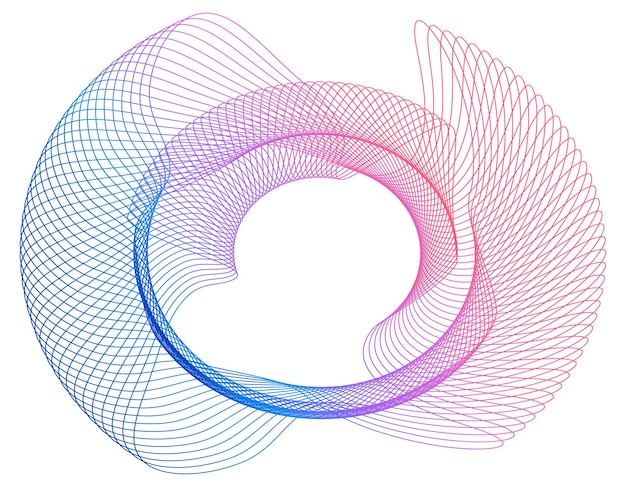 Espirales elementos de diseño onda de muchas líneas anillo de círculo rayas onduladas verticales abstractas en fondo blanco aisladas ilustración vectorial EPS 10 ondas coloridas con líneas creadas usando la herramienta de mezcla