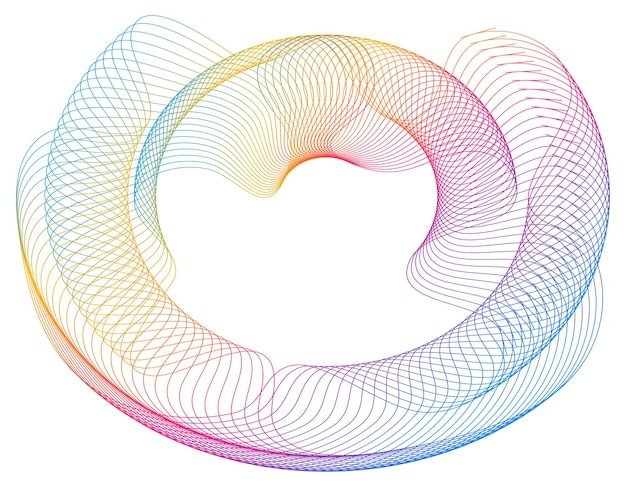 Espirales elementos de diseño onda de muchas líneas anillo de círculo rayas onduladas verticales abstractas en fondo blanco aisladas ilustración vectorial EPS 10 ondas coloridas con líneas creadas usando la herramienta de mezcla