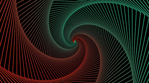 Espirales geométricas abstractas con backgrou negro