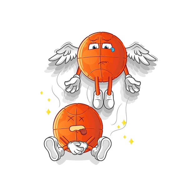 El espíritu del baloncesto deja la mascota del cuerpo. vector de dibujos animados