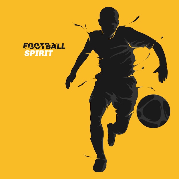 Vector espíritu futbolista de fútbol