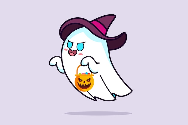 Espíritus mágicos aterradores con diferentes emociones y expresiones faciales Concepto de fantasmas felices divertidos lindos Ilustración de vector plano coloreado aislado
