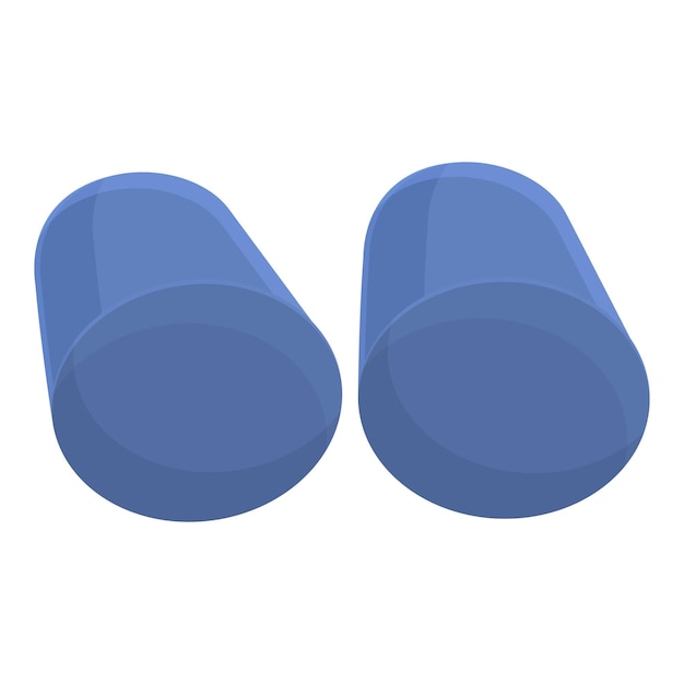 Esponja tapones para los oídos icono dibujos animados vector Protección de tapones para los oídos Cubierta auditiva