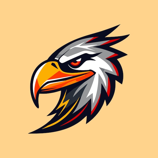 Esport águila halcón cabeza de halcón mascota vector ilustración icono del logotipo Fondo