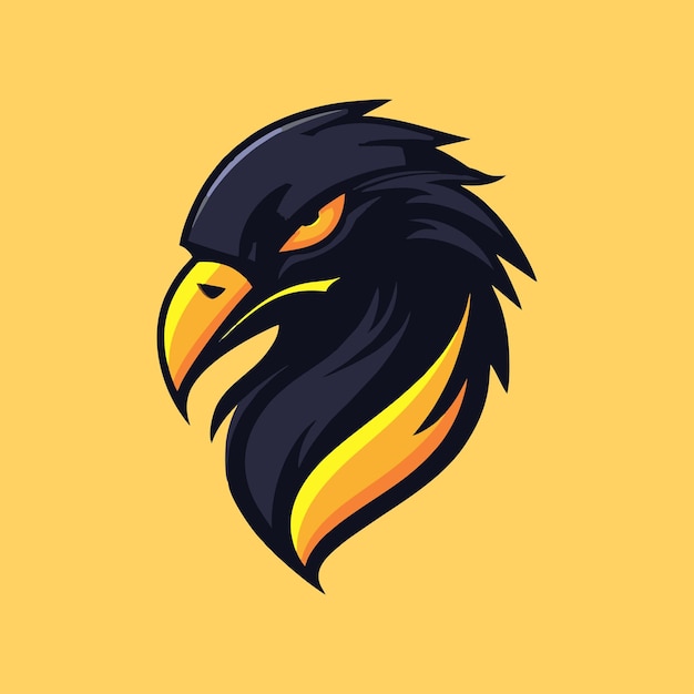 Esport águila halcón cabeza de halcón mascota vector ilustración icono del logotipo Fondo