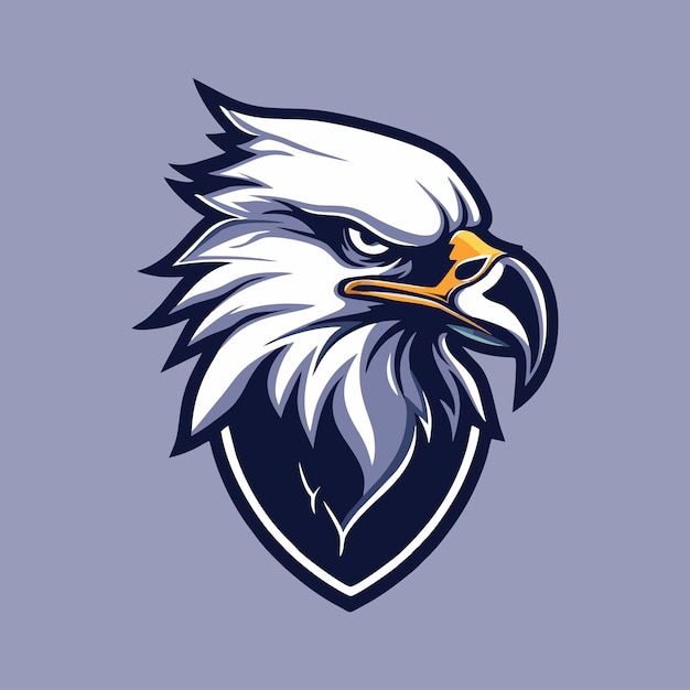 Esport águila halcón cabeza de halcón mascota vector ilustración icono del logotipo Fondo