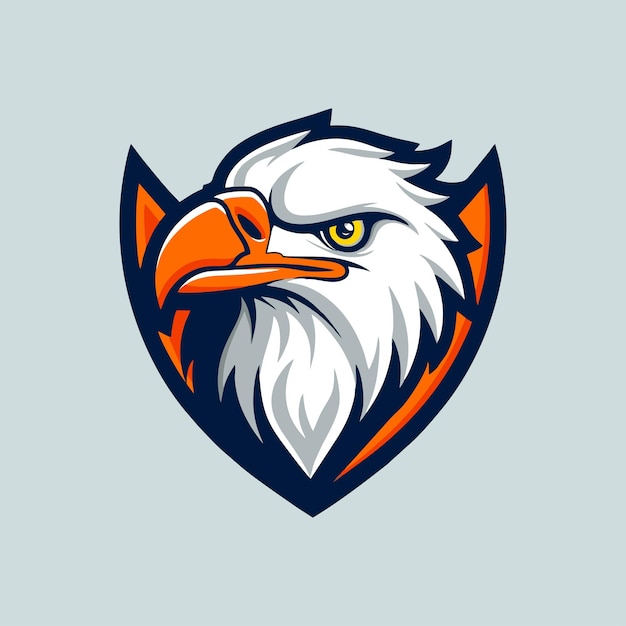 Esport águila halcón cabeza de halcón mascota vector ilustración icono del logotipo Fondo