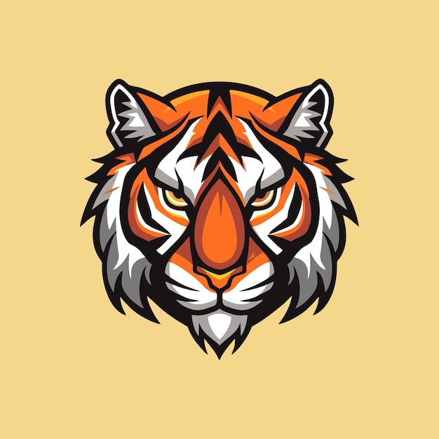 Esport cabeza de tigre mascota vector ilustración del icono del logotipo Fondo