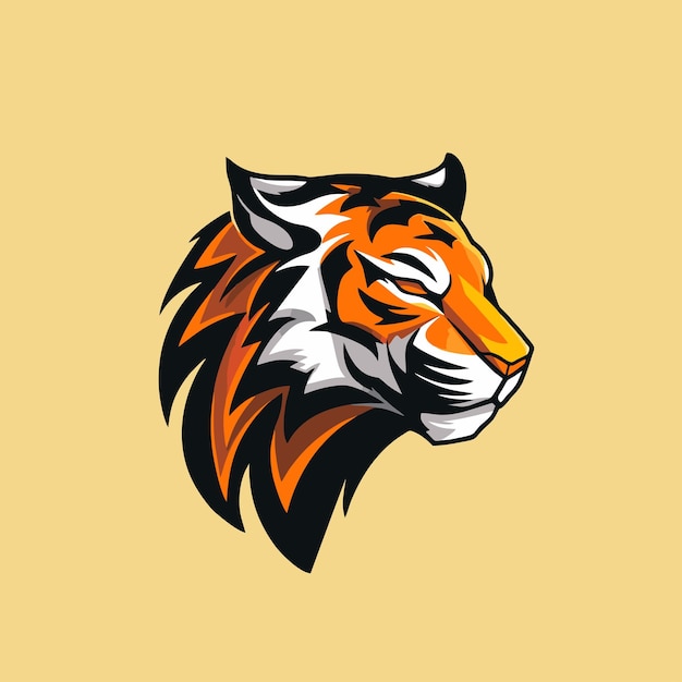 Esport cabeza de tigre mascota vector ilustración del icono del logotipo Fondo