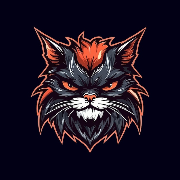 Esport estilo logo diseño gatos vector ilustración