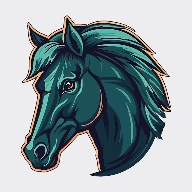 Esport estilo logotipo diseño caballo vector ilustración