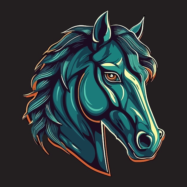 Esport estilo logotipo diseño caballo vector ilustración