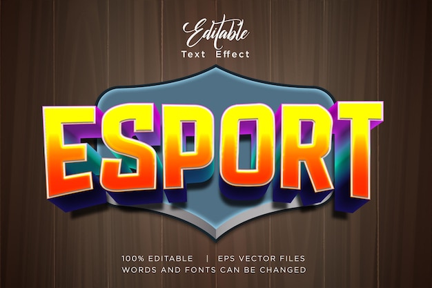 Esport game efecto de texto