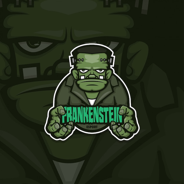 Vector esport gamer logo frankenstein