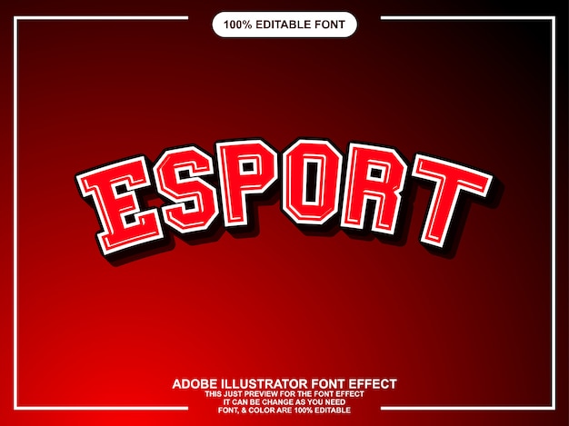 Vector esport gráfico estilo ilustrador editable tipografía.