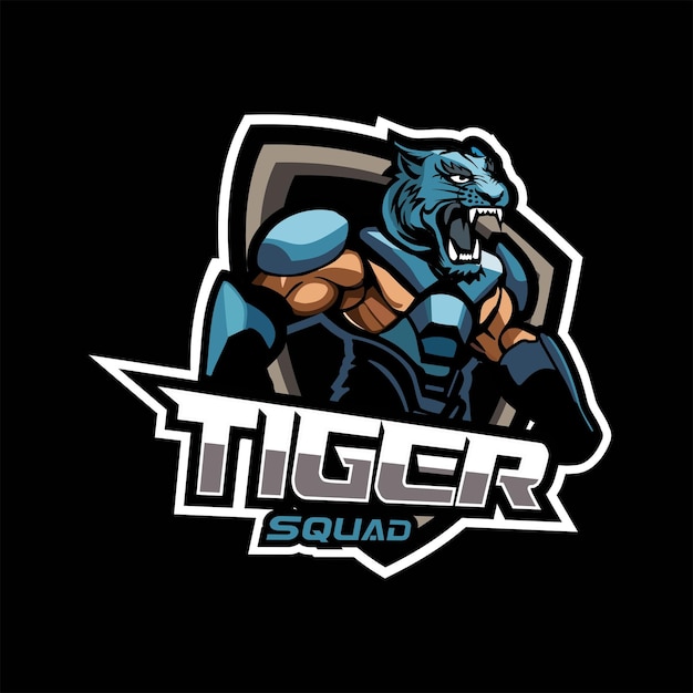 Esport insignia Tiger Squad tema diseño de logotipo