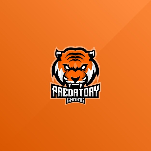 Esport de juego de diseño de logotipo depredador de tigre