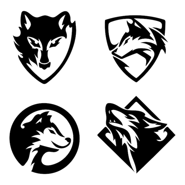 esport lobo logo silueta vector activo