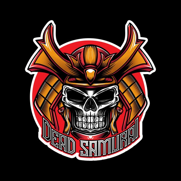 esport logo con calavera samurai caracter icono