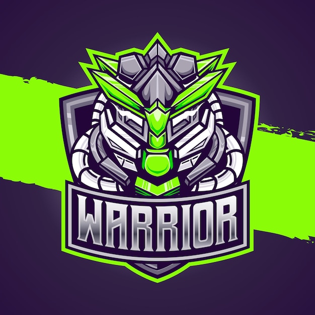 Vector esport logo cyborg warrior icono de personaje