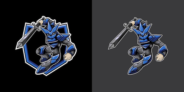 esport logo con cyborg warrior
