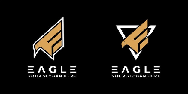 esport logo eagle conjunto simple premium vector