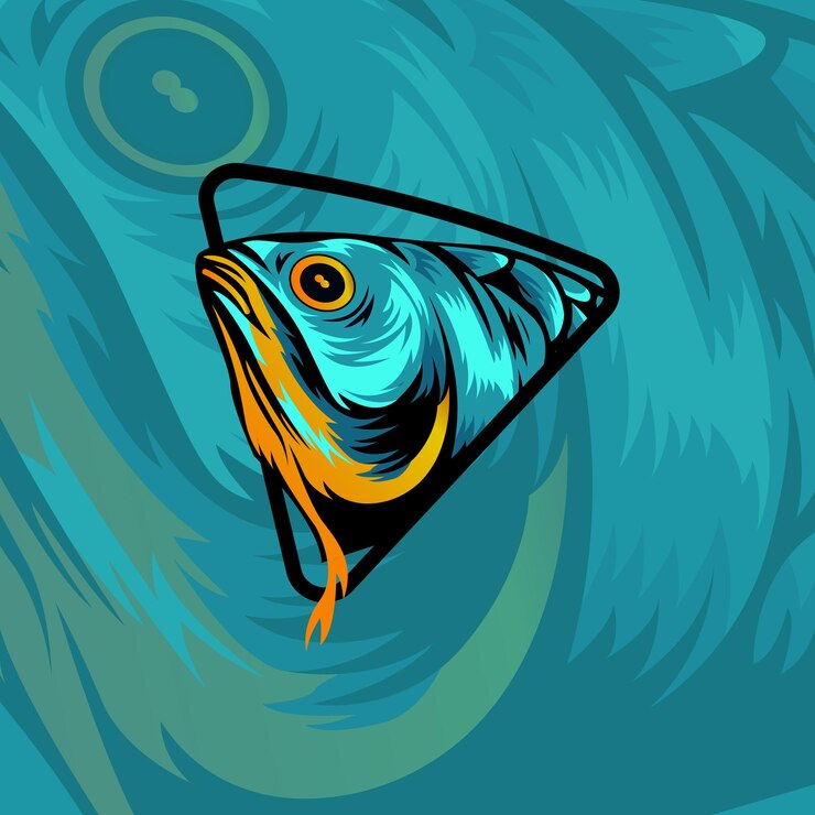 esport logo fish vector inspiración diseño