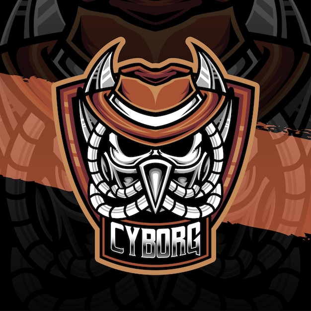 esport logo icono de personaje cyborg