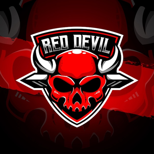 Esport logo icono de personaje devi rojo