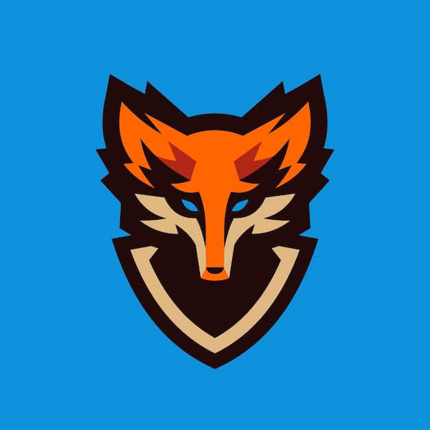 Vector esport logo rage fox con escudo