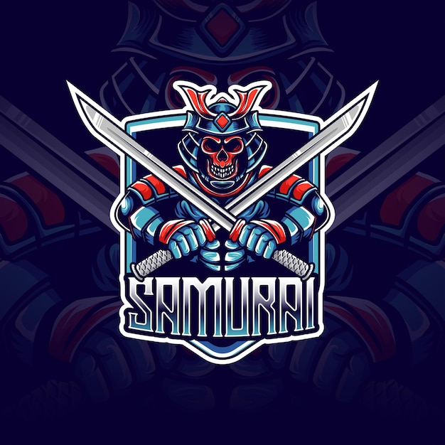esport logo con samurai caracter icono
