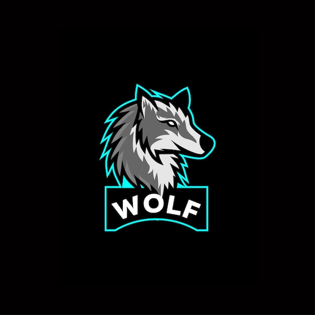 Esport de logotipo de diseño de lobo