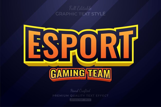 Esport Orange Text Effect Editable Premium Font Style