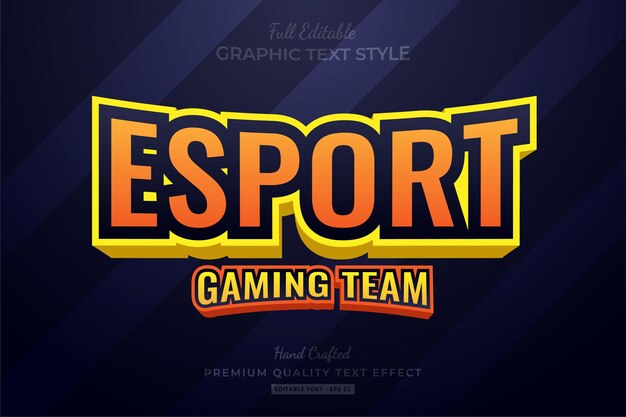 Esport orange text effect editable premium font style