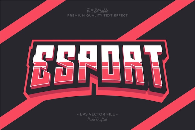 Esport team red efecto de estilo de texto 3d editable premium