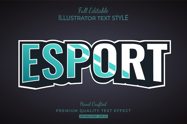 Vector esport text style effect premium