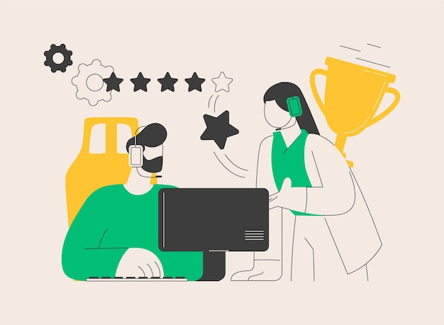 Esports coaching concepto abstracto ilustración vectorial