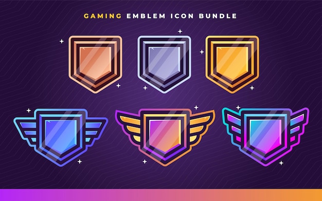Esports Emblem Icon establecido para Game Design y Streamers