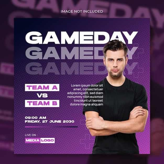 Esports gameday neón plantilla de publicaciones en las redes sociales