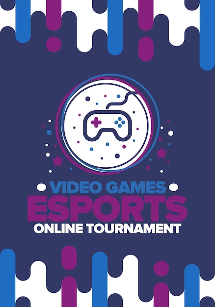 Esports Torneo en línea Juegos de video Ciber deporte y juegos Jugar en arcade controlador Gamepad