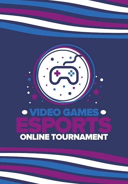 Esports Torneo en línea Juegos de video Ciber deporte y juegos Jugar en arcade controlador Gamepad