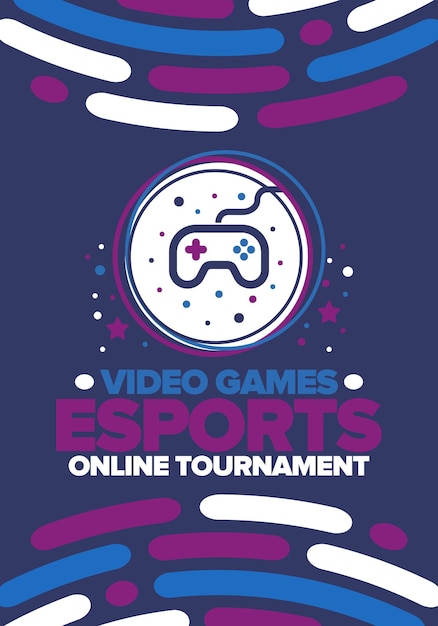 Esports Torneo en línea Juegos de video Ciber deporte y juegos Jugar en arcade controlador Gamepad