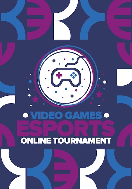 Esports Torneo en línea Juegos de video Ciber deporte y juegos Jugar en arcade controlador Gamepad