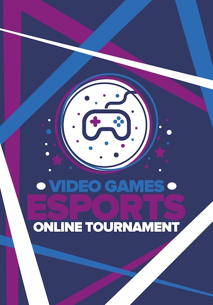 Esports Torneo en línea Juegos de video Ciber deporte y juegos Jugar en arcade controlador Gamepad