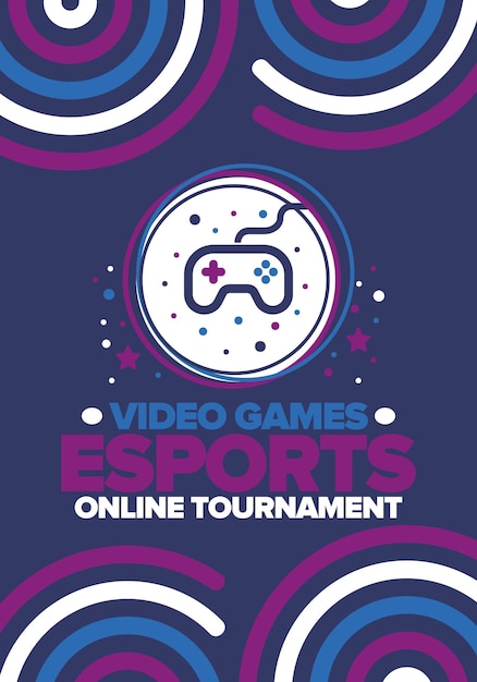 Esports Torneo en línea Juegos de video Ciber deporte y juegos Jugar en arcade controlador Gamepad