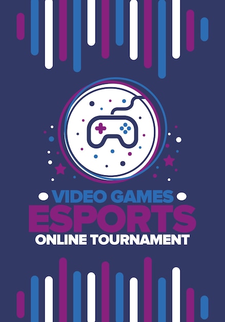 Esports Torneo en línea Juegos de video Ciber deporte y juegos Jugar en arcade controlador Gamepad