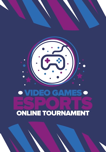 Esports Torneo en línea Juegos de video Ciber deporte y juegos Jugar en arcade controlador Gamepad