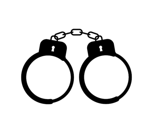 Esposas o restricciones de mano Icono de esposas Grillete de policía Ilustración de stock vectorial